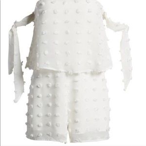 Off the shoulder white romper